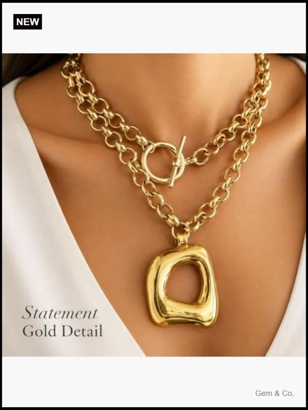 Layered Statement Pendant Necklace Chunky Jewelry Trendy 2026